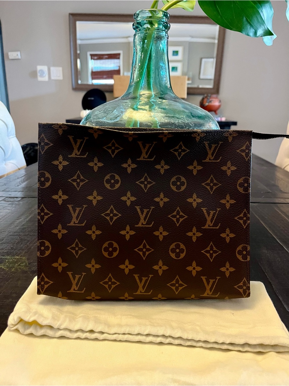 Louis Vuitton Monogram Canvas Toiletry Pouch in Brown and Tan